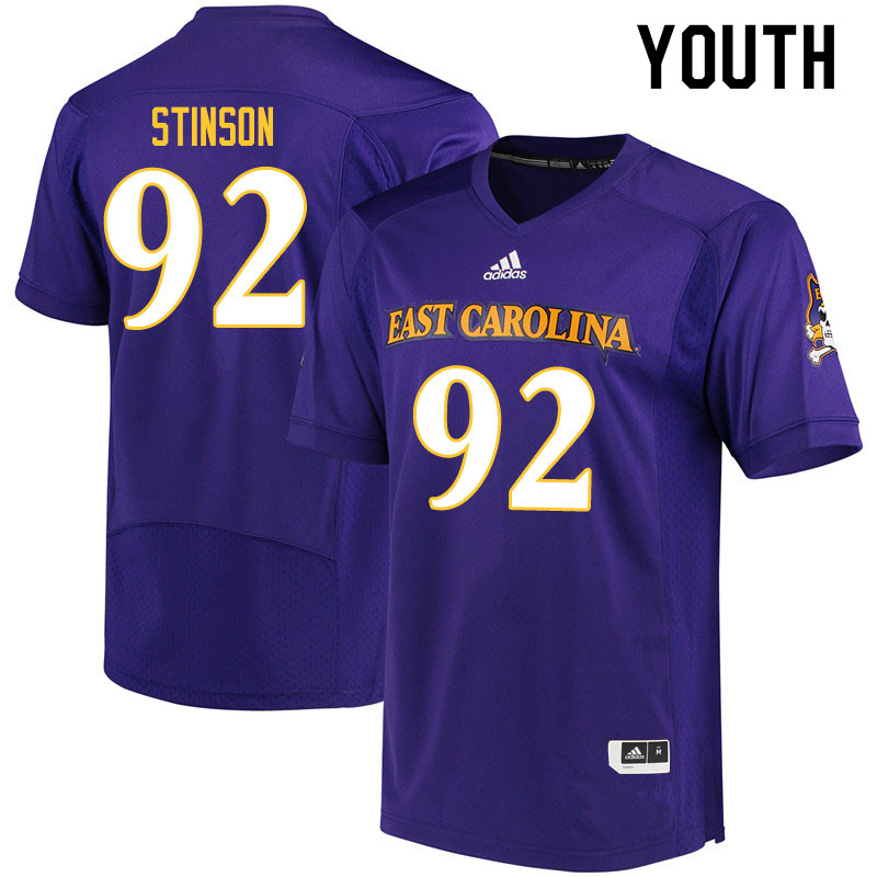 Youth #92 Kareem Stinson ECU Pirates College Football Jerseys Sale-Purple